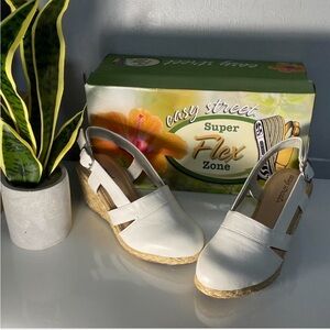 Easy Street Cream Espadrille Wedges